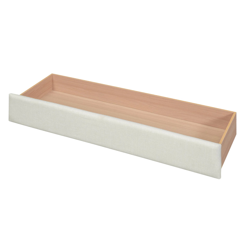 Beige Queen Size Upholstered Platform Bed with 3 Storage Drawers Q850934