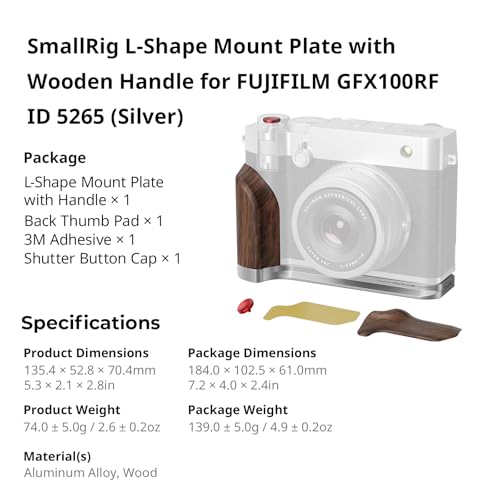Wooden Handgrip with Dual-Sided Grip and Quick Release Plate X468