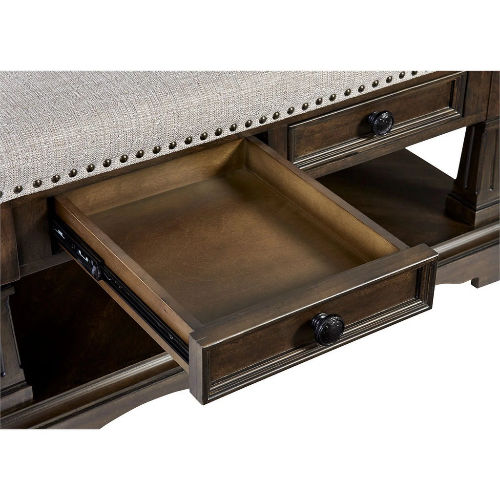 Square Fabric Cocktail Table in Brown I670