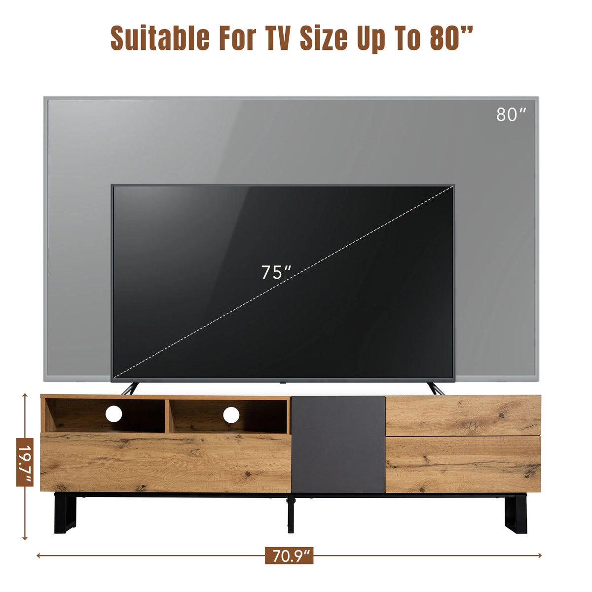 Modern TV Stand with Double Storage Space P9795