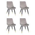 Faux Leather Armless Dining Chair Set of 4 S1647