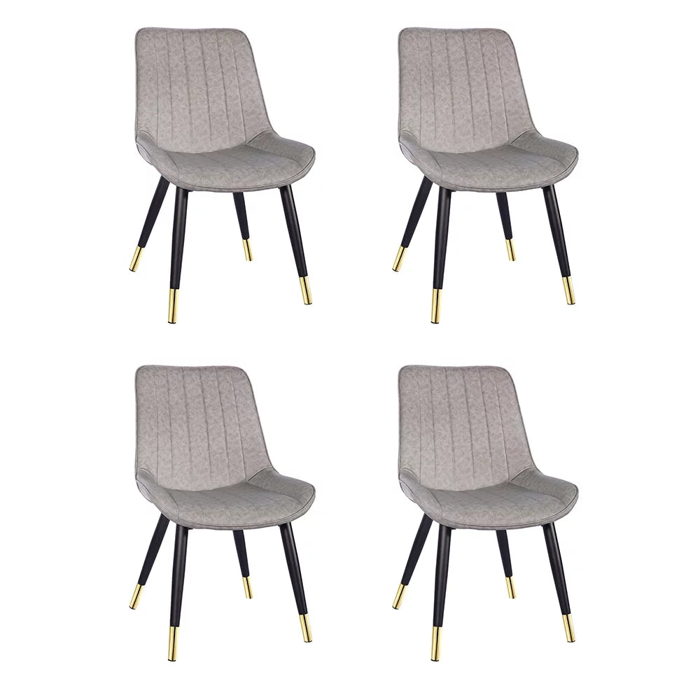 Faux Leather Armless Dining Chair Set of 4 S1647