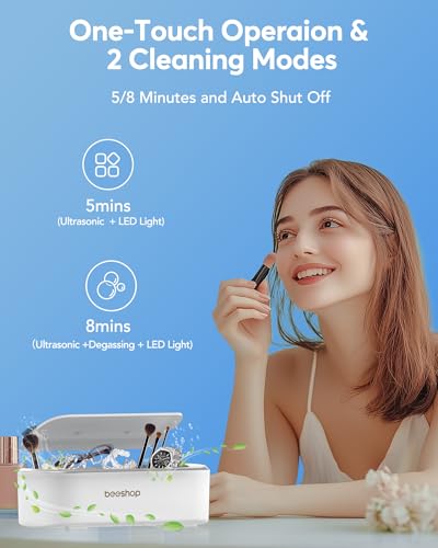 45kHz Ultrasonic Retainer Cleaner with 3 Modes 200ML White H327207