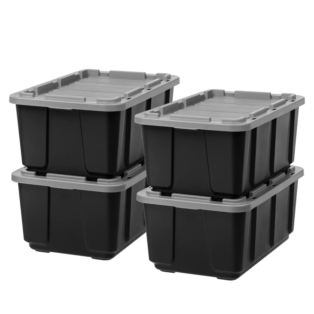 27Gal 4 Pack Stackable Plastic Storage Bin with Lid Z9243