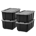 27Gal 4 Pack Stackable Plastic Storage Bin with Lid Z9243