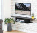 Black Wall Mounted Wood Media Console G108329