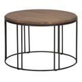 Solid Wood Round Distressed Coffee Table N726