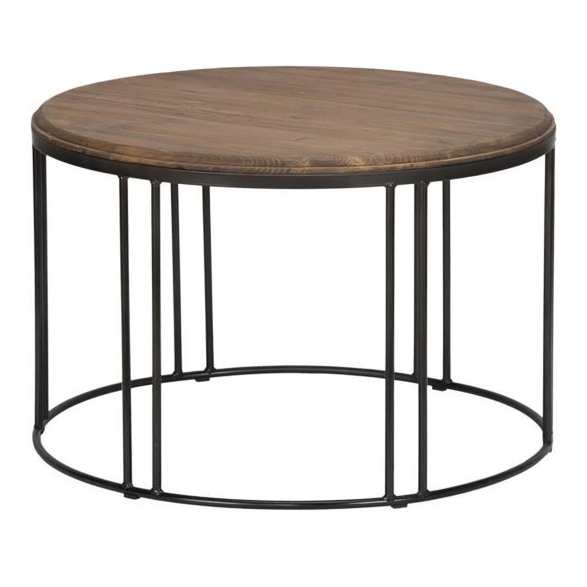 Solid Wood Round Distressed Coffee Table N726