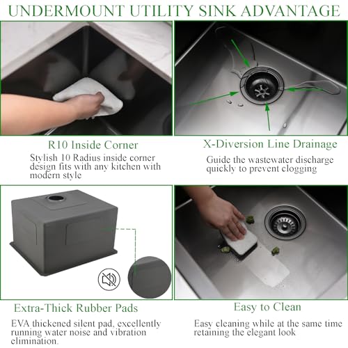 25 Inch Drop In Stainless Steel Laundry Sink with Faucet X1482