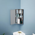 Stainless Steel Corner Medicine Cabinet with Mirror K4025