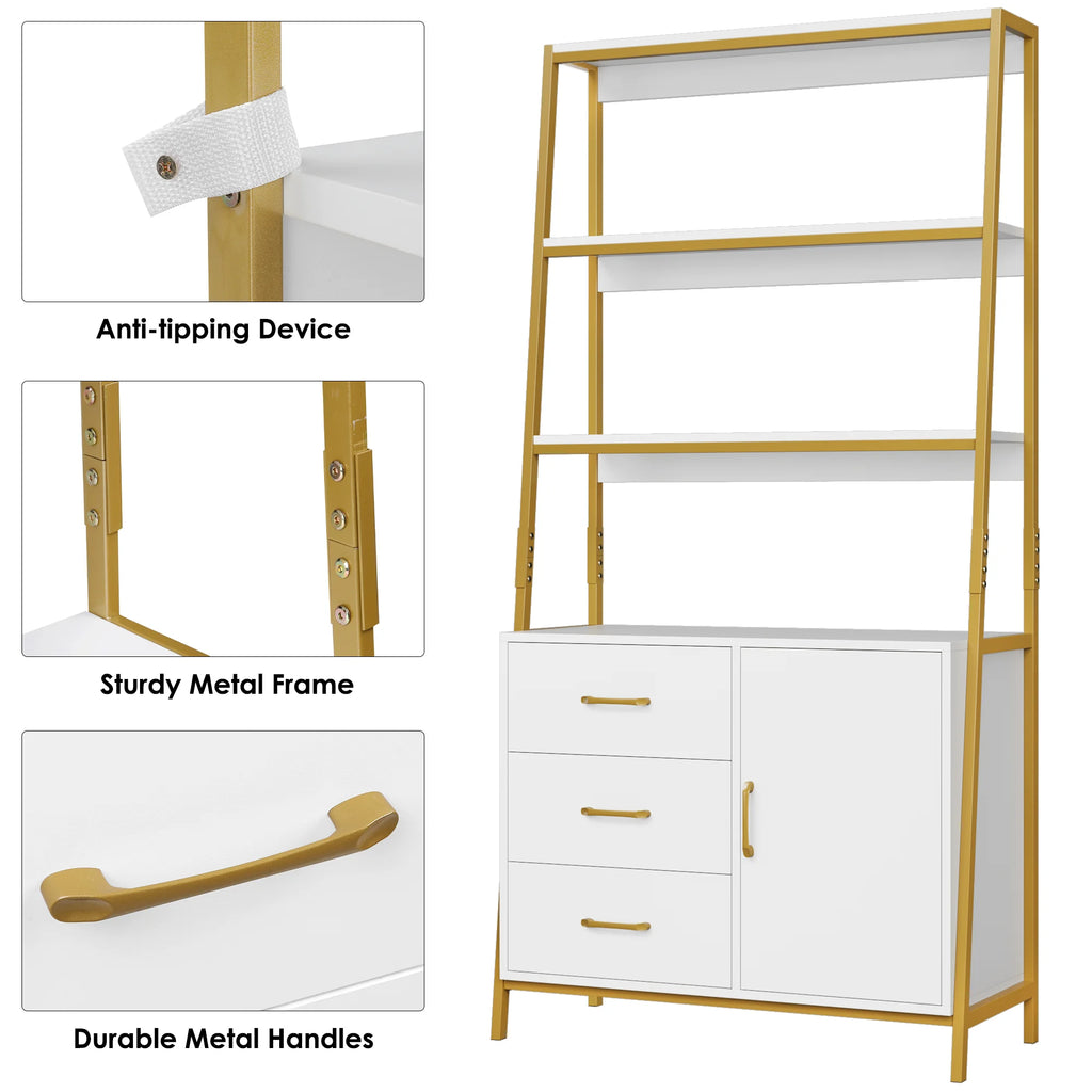 3 Tier Display Storage Shelves with 3 Drawers V9306