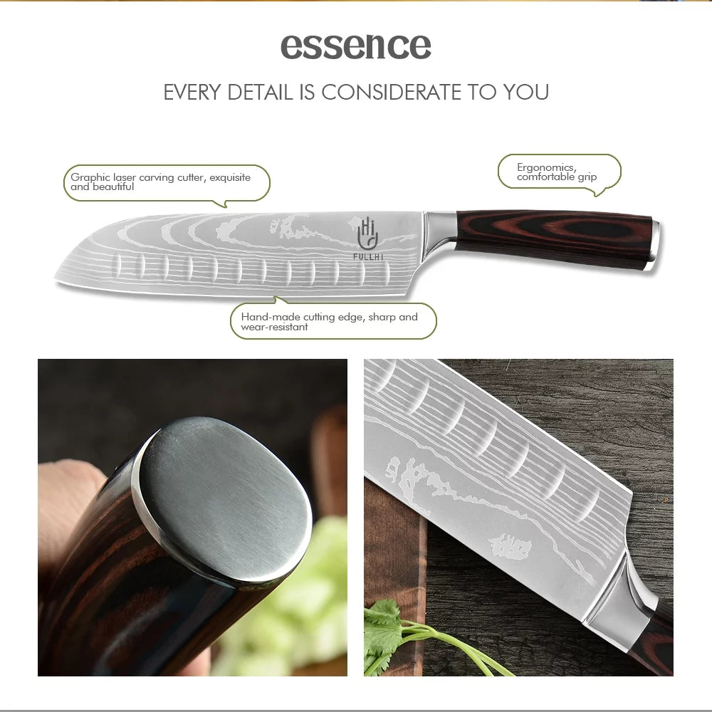 14 Pc German Stainless Steel Kitchen Knife Set G630