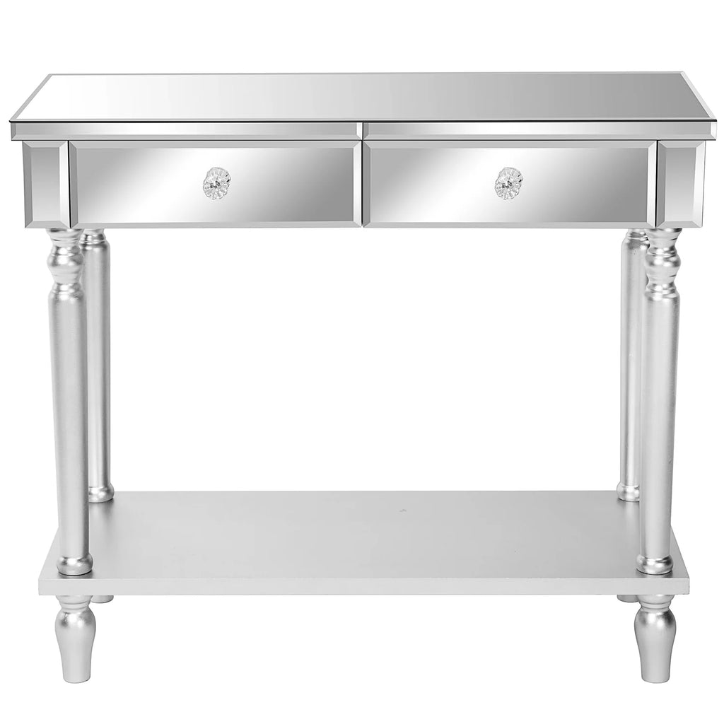 Mirrored Sofa Table with Shelf I35993
