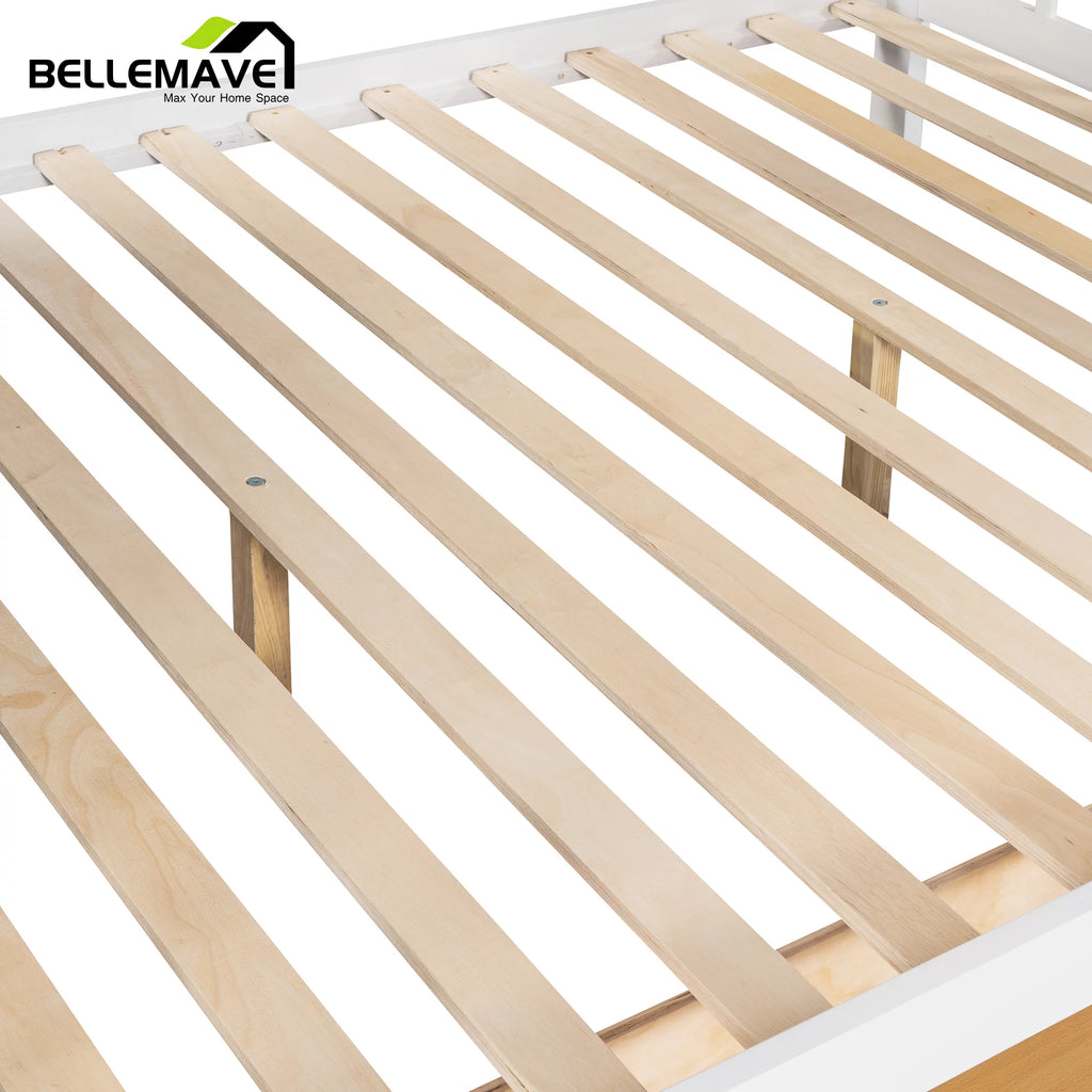 L-Shaped Twin over Full Size Bunk Beds with Storage Stairs and Drawers O4720