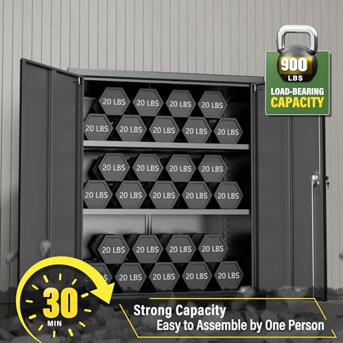 Metal Storage Cabinet with Doors and Shelves E738375