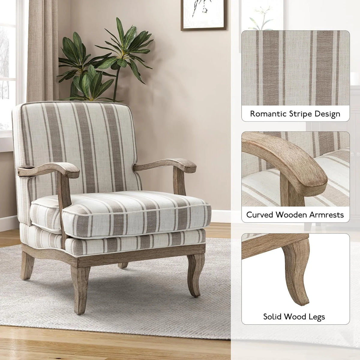 Upholstered Accent Chair Set Of 2 U23807