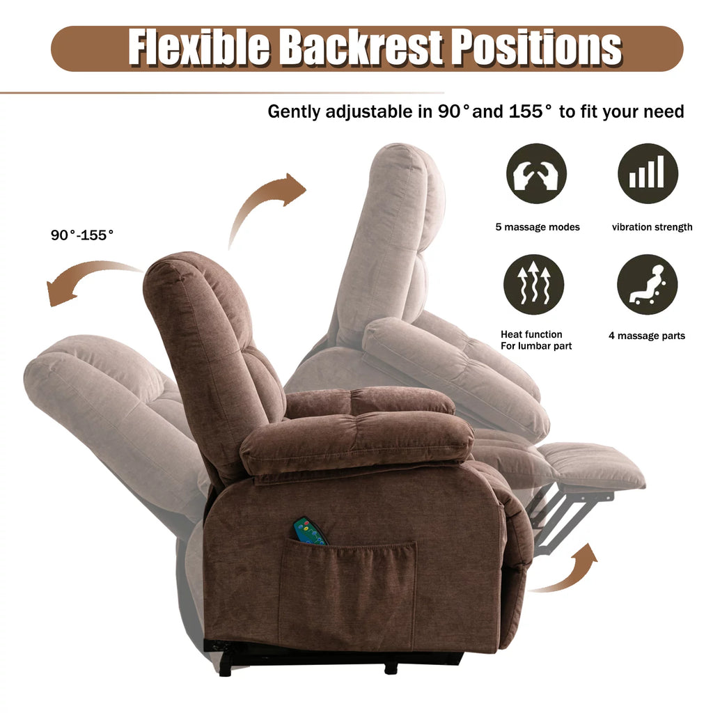 Power Lift Recliner Chair Sofa with Massage and Heat B532