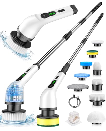 Cordless Electric Spin Scrubber with 6 Brush Heads W950