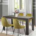 5 Piece Rectangular Wood Dining Table Set with 4 Green Chairs F79225