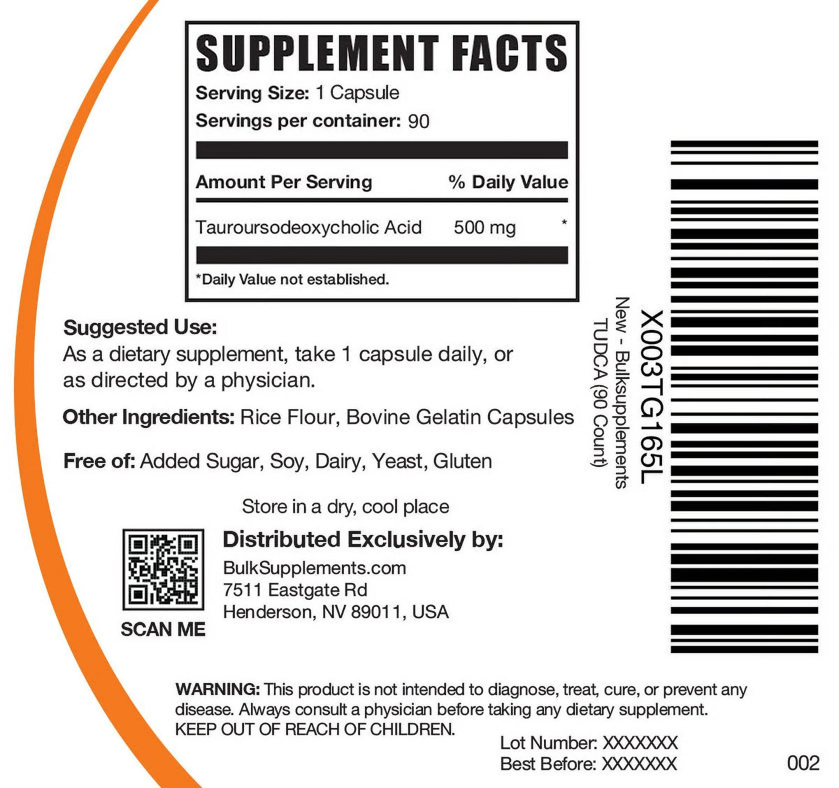 500mg TUDCA Capsules X8651