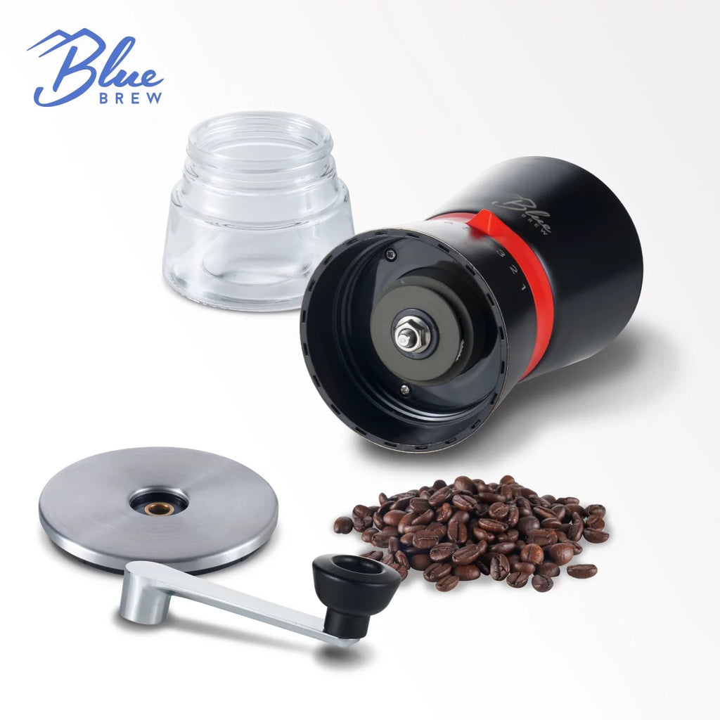 Manual Coffee Grinder with Conical Ceramic Burrs and 2 Airtight Glass Jars L8055
