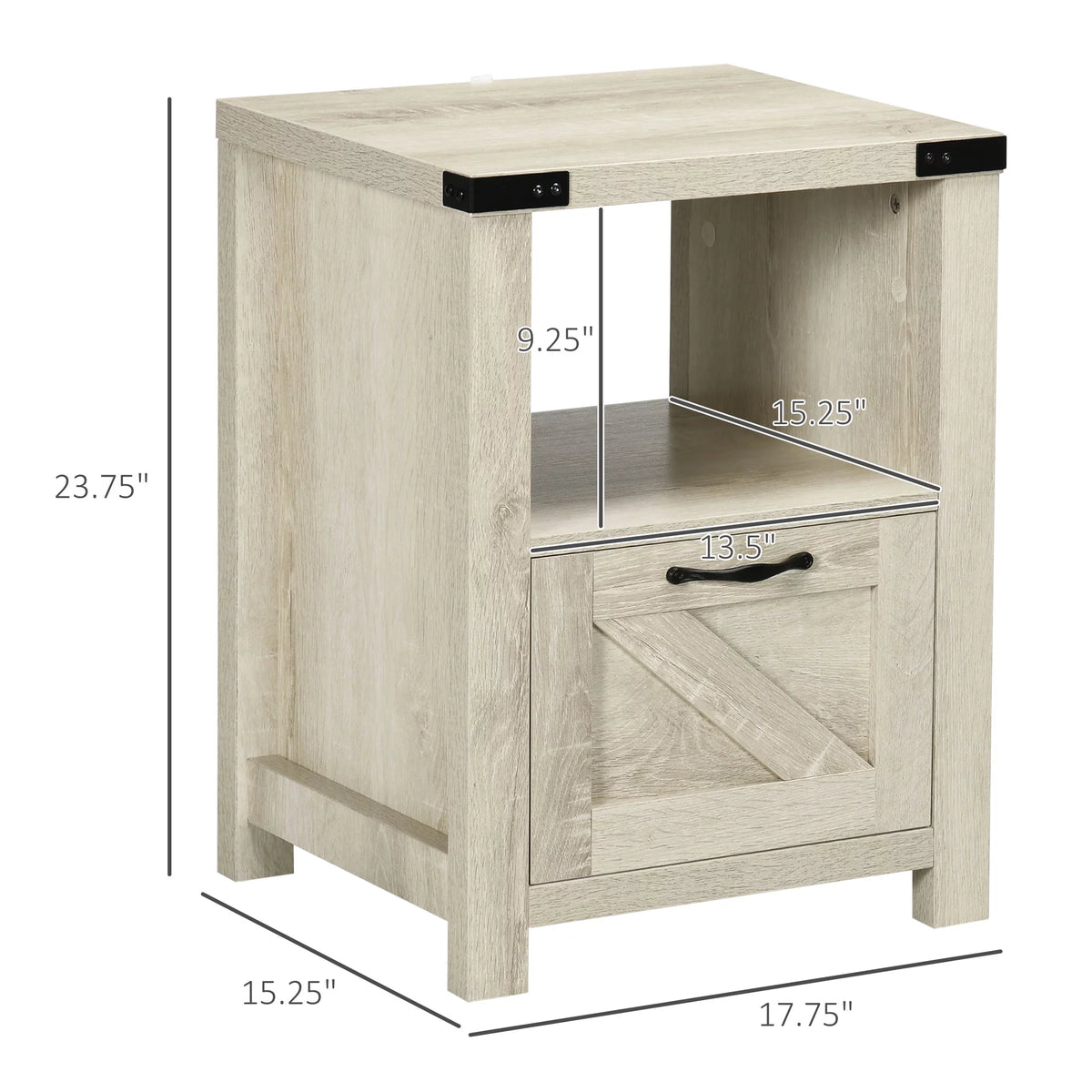 Farmhouse Side Table with Storage A40567