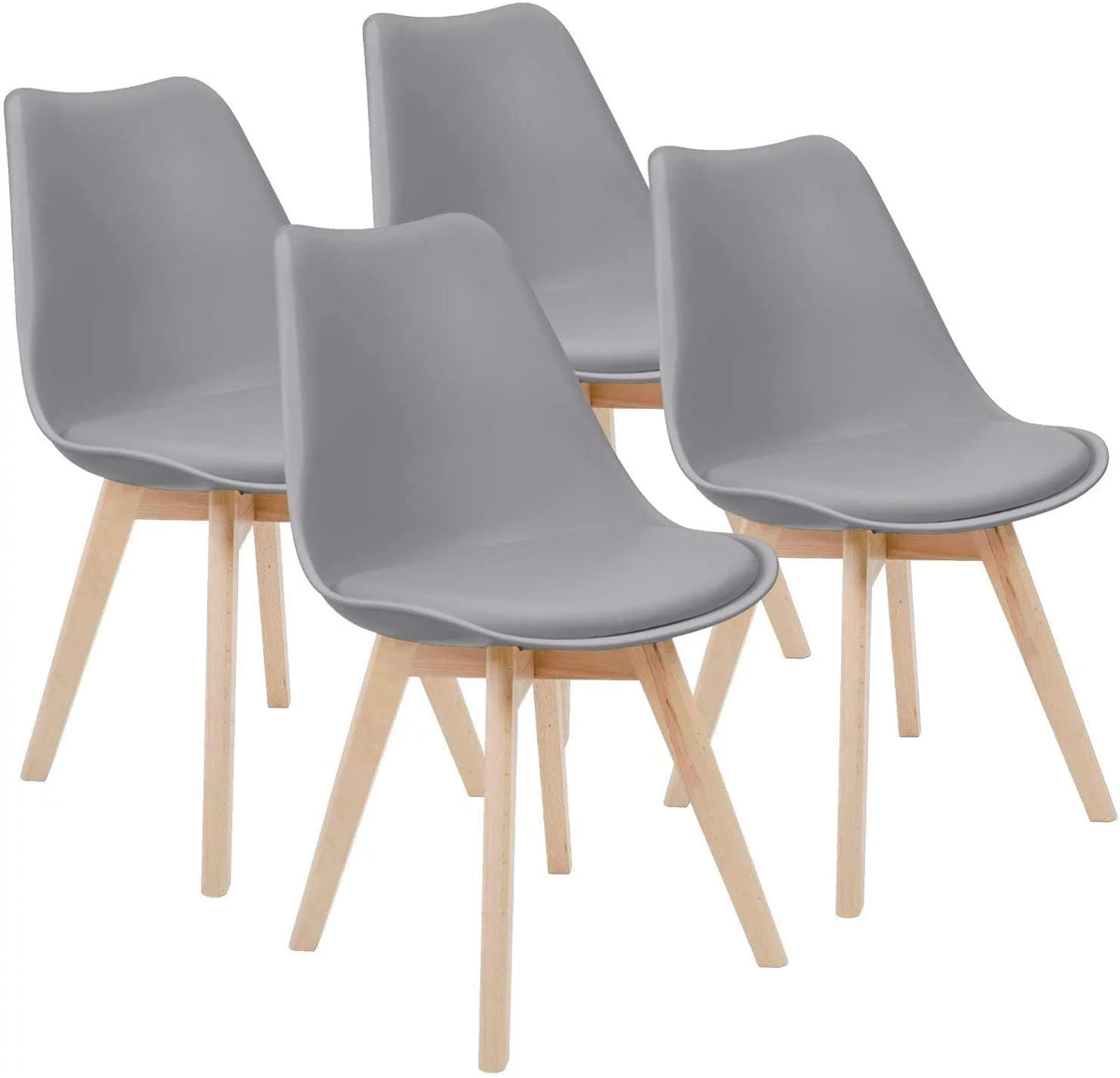 Gray Upholstered Dining Chair Set of 4 B11341