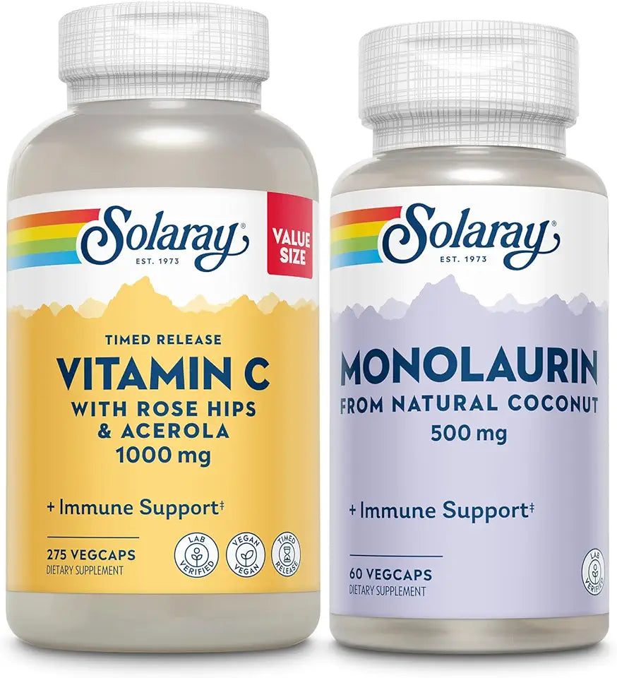 Vitamin C 1000mg and Monolaurin 500mg Wellness Bundle A824660