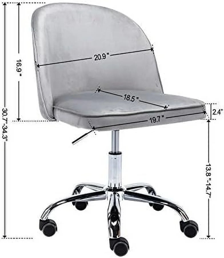 Velvet Office Desk Chair with Wheels N477