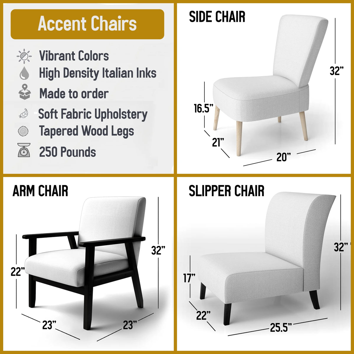 Multicolor Patterned Upholstered Accent Chair A71347
