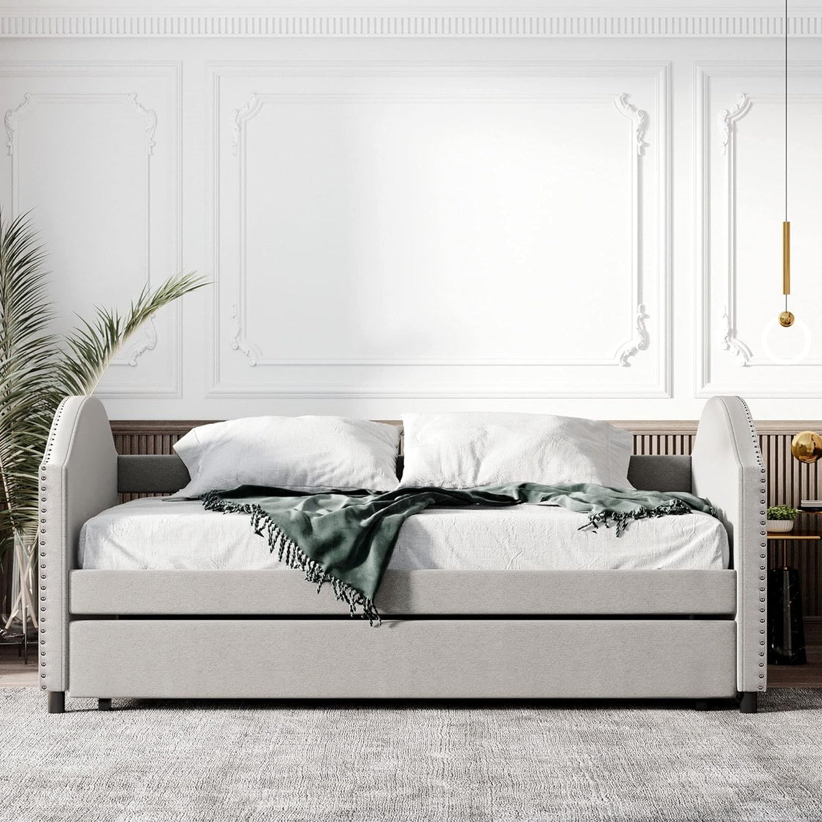 Full Size Upholstered Daybed with Trundle O739164
