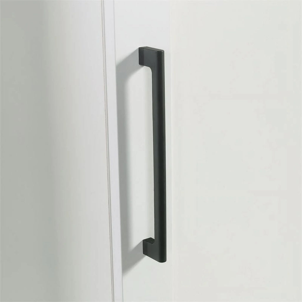 White Engineered Wood Single Door Pantry B5352