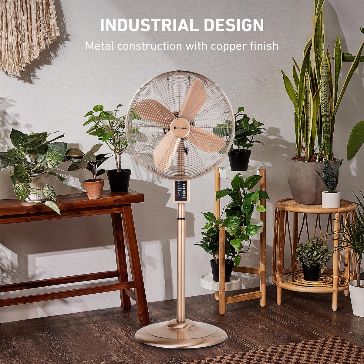 16" Digital Oscillating Metal Stand Fan V7503