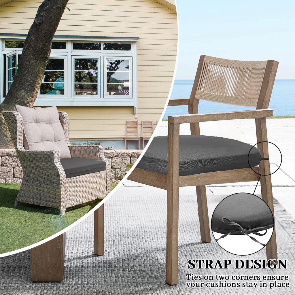 Water Resistant Patio Chair Cushions Pack of 4, Dark Gray S523536