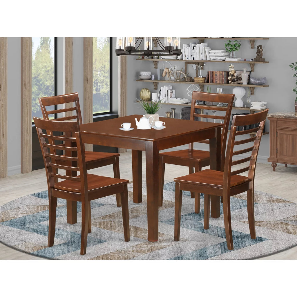 5 Pc Mahogany Dining Table Set with 4 Chairs X10992