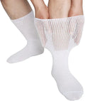 Black White Loose Fit Non-Binding Cotton Crew Socks U830259