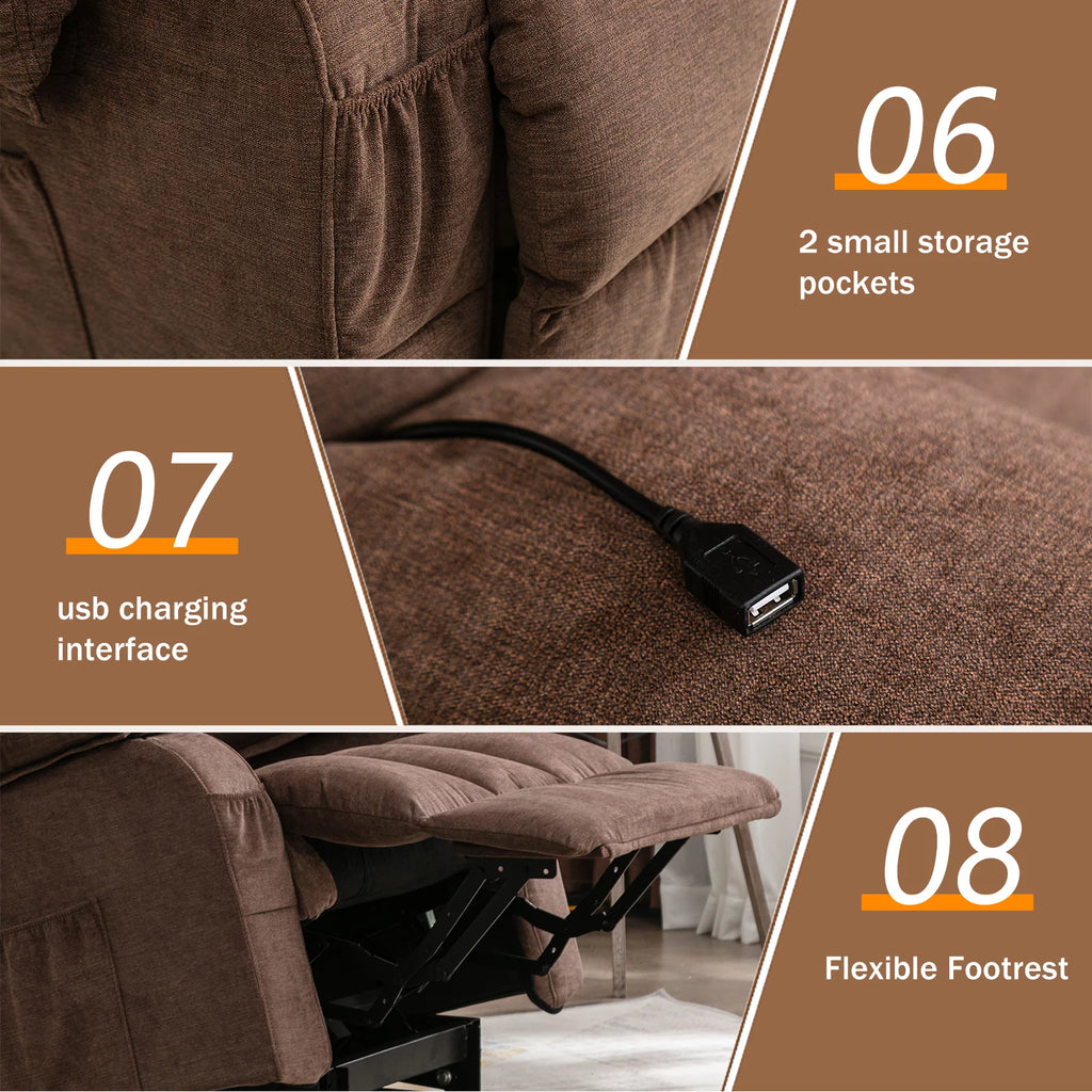 Power Lift Recliner Chair Sofa with Massage and Heat B532