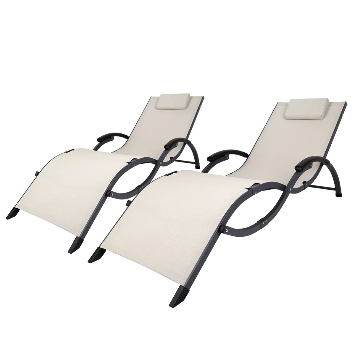 White Folding Patio Sunbeds C714326