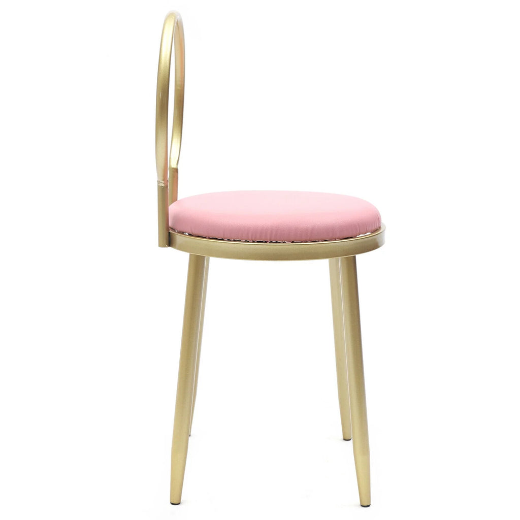Vanity Stool Metal Frame Padded Cushion M396327