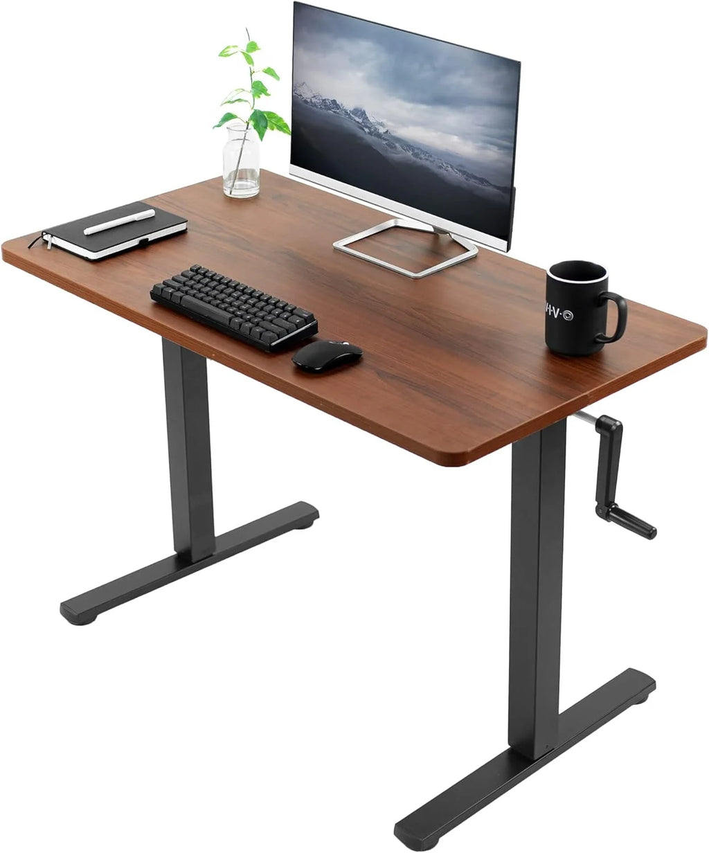 Dark Walnut 43 X 24 Inch Height Adjustable Standing Desk E22464