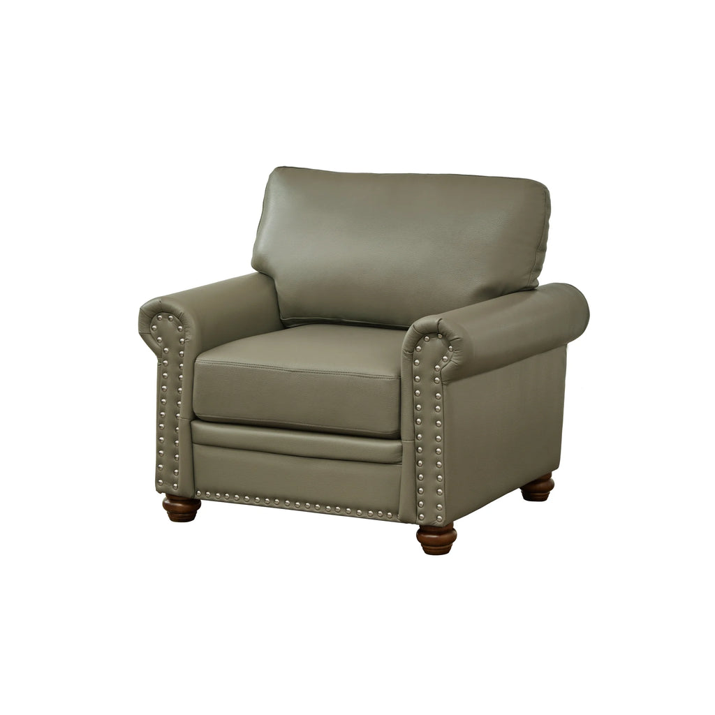 Grey Faux Leather Single Seat Sofa Chair P6888