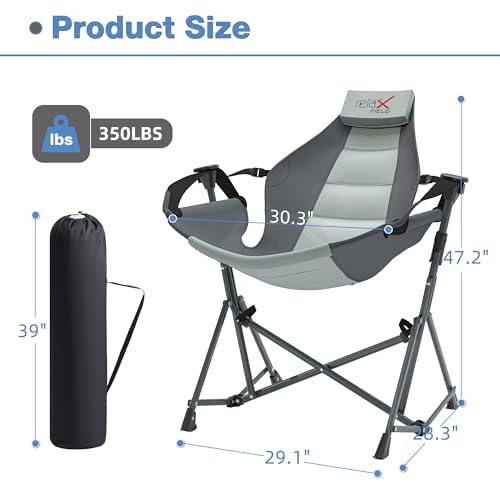 Black Folding Hammock Camping Chair with Cup Holder K939