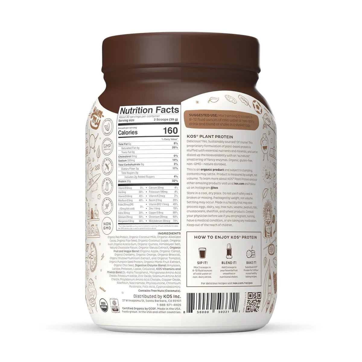 Vegan Protein Powder Erythritol Free Chocolate Pea Protein O701