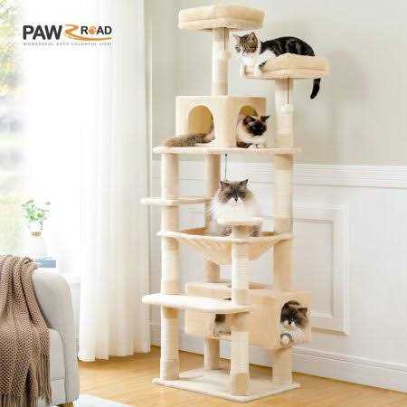 73 inch Multi Level Cat Tree with 7 Scratching Posts Y6162