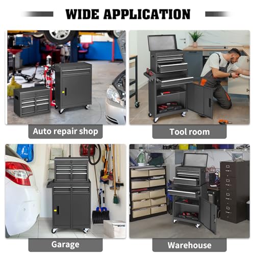 4 Drawer Rolling Tool Chest with Wheels and Lock T700206