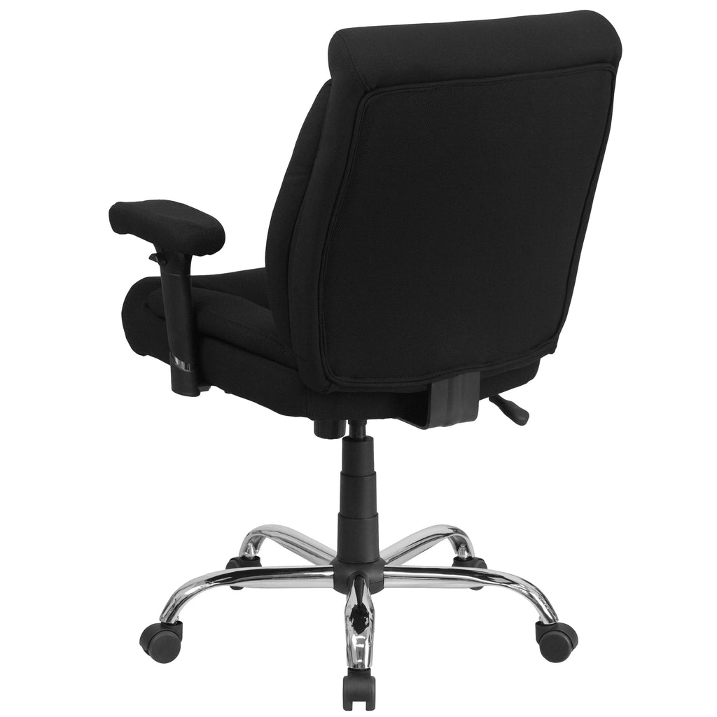 Big & Tall 400 lb. Rated Black Fabric Tufted Swivel Ergonomic Office Chair A319974
