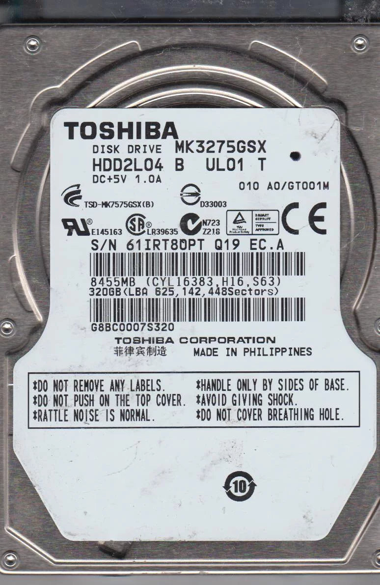 320GB SATA 2.5 Hard Drive Z258