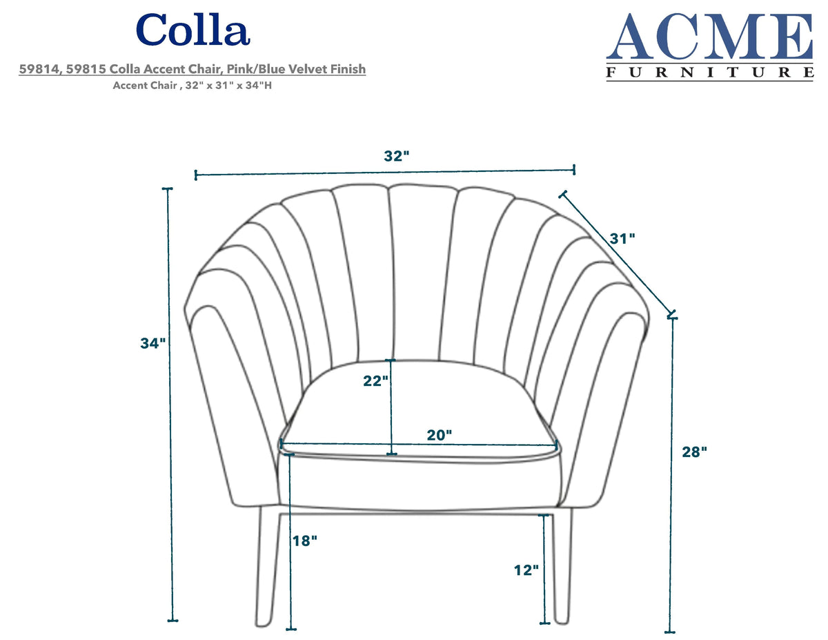 Midnight Blue Velvet Accent Chair E8258