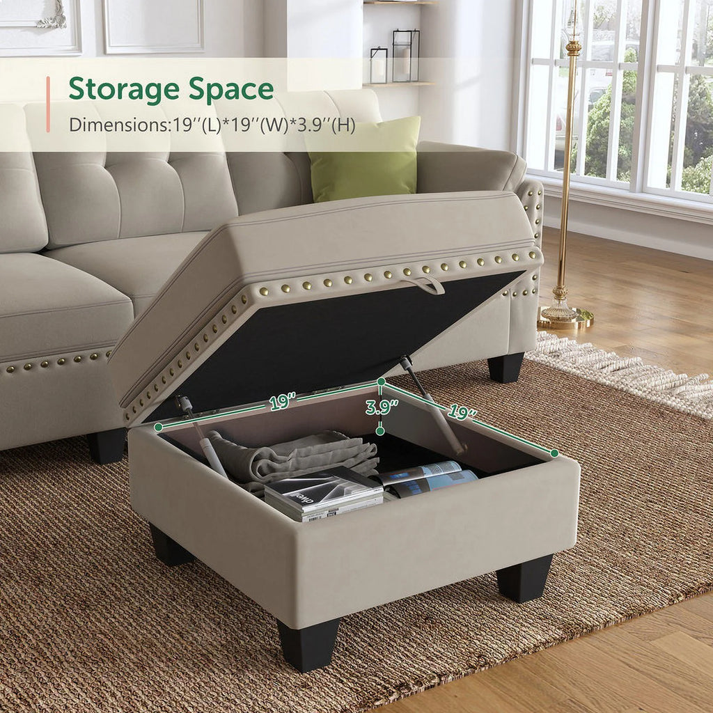 Reversible L-Shaped Sectional Sofa Couch U334