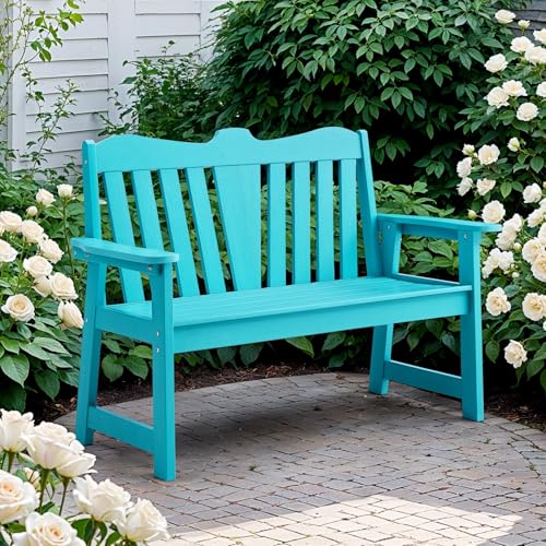 Weatherproof 2-Person Outdoor Bench with Armrests and Backrest R3444